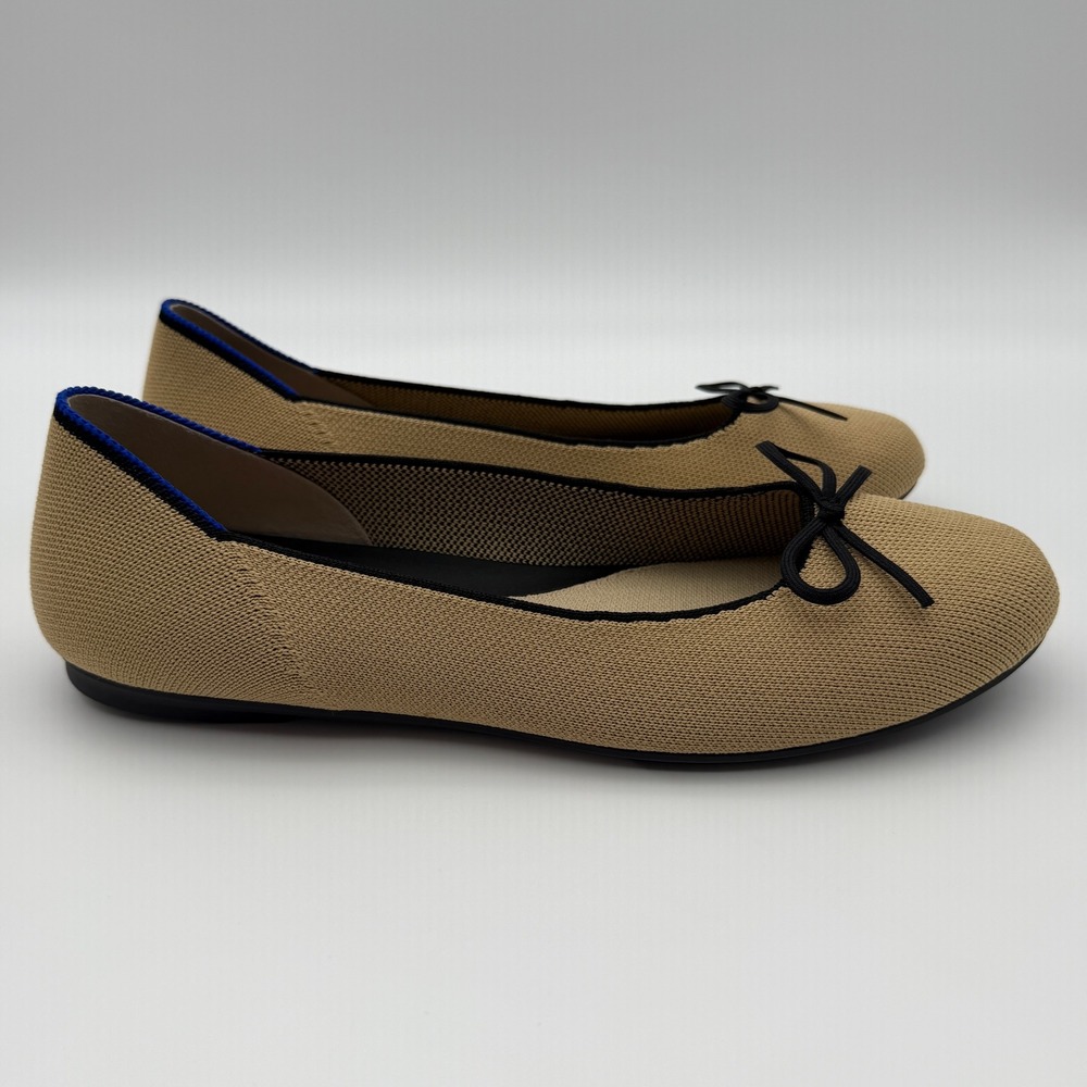 Rothys Ballet Flat Sesame Tan Shoes Womens 10 Black NEW - Picture 4 of 6